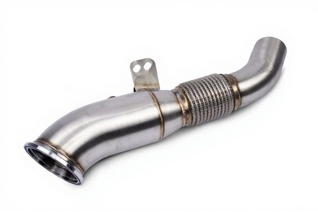OneFastShop B58 catless downpipe, the cornerstone Stage 2 hardware for the M240i, M340i, 440i and Supra