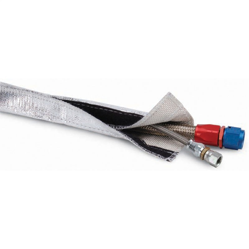 DEI Heat Shroud 1in I.D. x 3ft - Aluminized Sleeving - Hook and Loop Edge.