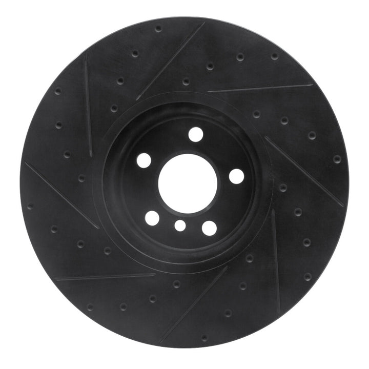 R1 16-25 BMW 230I xDrive Right Front Drilled and Slotted Black Brake Rotor