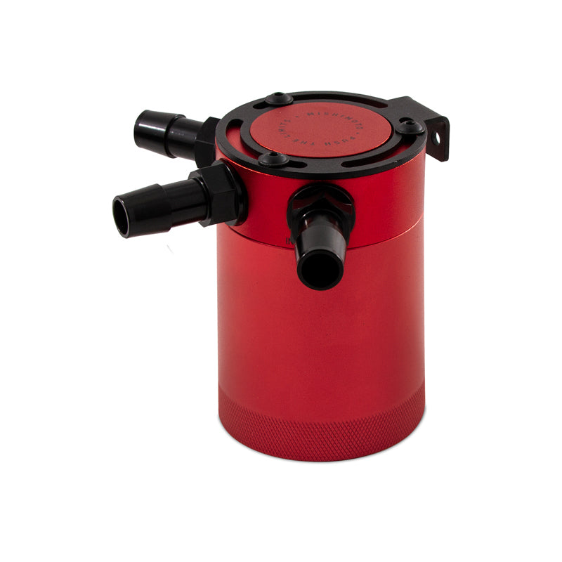 Mishimoto Compact Baffled Oil Catch Can 3-Port - Red - OneFastShop