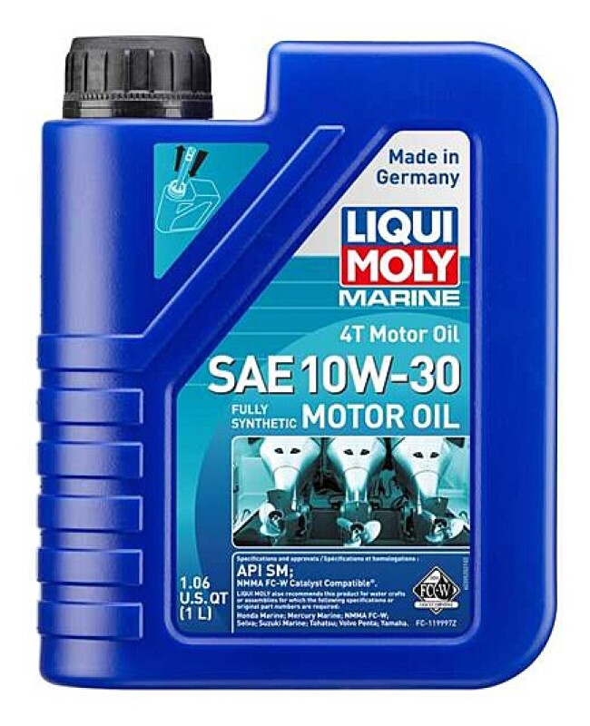 LIQUI MOLY Marine 4T Motor Oil SAE 10W30 Fully Synthetic High Performance Corrosion Wear Protection 1L