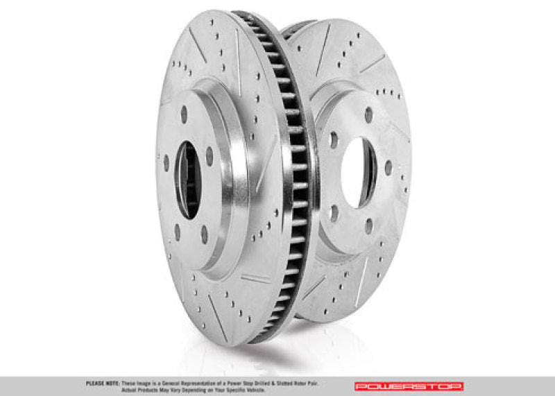 Power Stop Evolution Rear Drilled & Slotted Brake Rotor - Chevrolet Corvette C8 Z51 2020-2024 - Pair