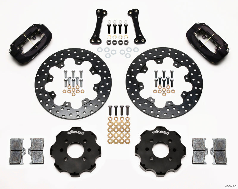 Wilwood Forged Dynalite Front Drag Kit Drilled Rotor for Acura Integra/Honda Civic 1990-2001 w/Fac.262mm Rtr