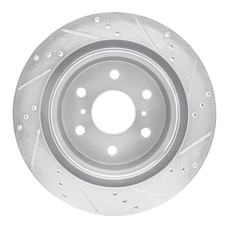 R1 07-20 Cadillac Escalade EXT Rear Left Drilled and Slotted Silver Brake Rotor