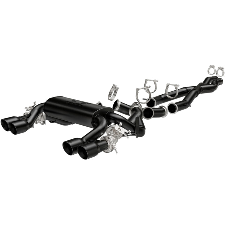 Magnaflow Cat-Back Performance Exhaust System 15 BMW M3/M4 L6 3.0L Quad Split Rear Exit with 3.5in Black Tips - OneFastShop