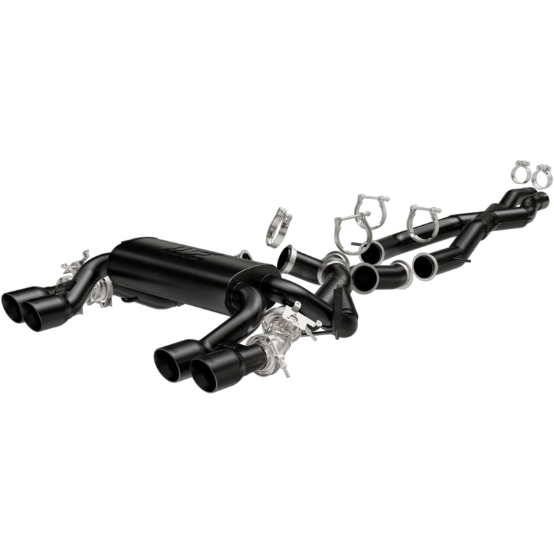 Magnaflow Cat-Back Performance Exhaust System 15 BMW M3/M4 L6 3.0L Quad Split Rear Exit with 3.5in Black Tips - OneFastShop