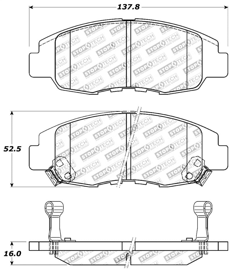 StopTech Performance Brake Pads for 98-02 Honda Accord Coupe/Sedan 4cyl Rear Drum/Disc - OneFastShop