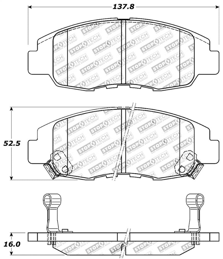 StopTech Performance Brake Pads for 98-02 Honda Accord Coupe/Sedan 4cyl Rear Drum/Disc - OneFastShop