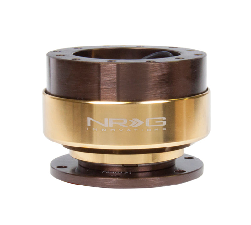 NRG Quick Release Gen 2.0 Steering Wheel Adapter - Bronze with Chrome Gold Ring