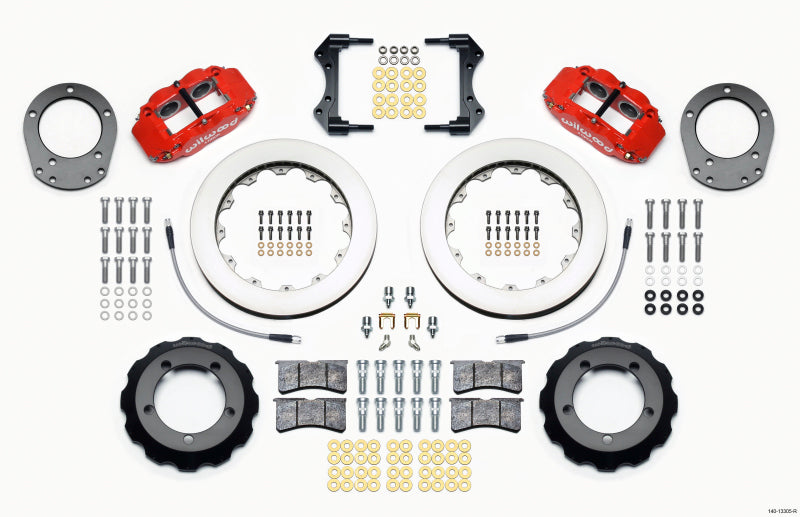 Wilwood Narrow Superlite 4R Front Hat Kit 12.88in Red 76-77 Ford Bronco Dana 44 - OneFastShop