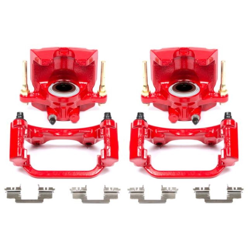 PowerStop Rear Red Calipers with Brackets Pair for 07-16 Cadillac Escalade - OneFastShop