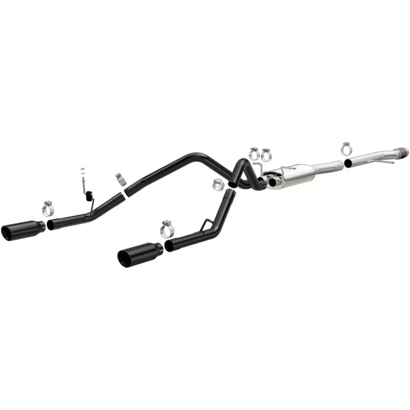 Magnaflow Cat-Back Exhaust 4in Black Dual Split Tips 14-15 Chevy Silverado/GMC Sierra 4.3L-5.3L - OneFastShop