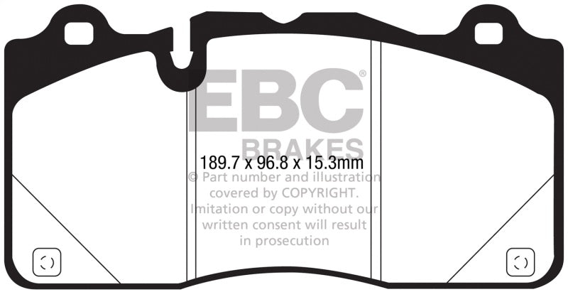 EBC Yellowstuff Front Brake Pads for 2016+ Cadillac CTS-V 6.2L Supercharged