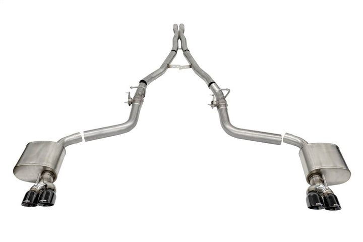 CORSA Performance 2.75in Valved Cat-Back Exhaust for 15-23 Dodge Challenger SRT Hellcat Demon Redeye with Twin 3.5in Polished Black Tips