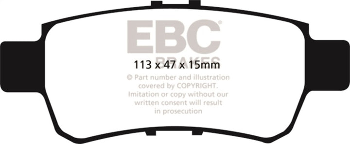 EBC 2005–2010 Yellowstuff Rear Brake Pads for Honda Odyssey 3.5