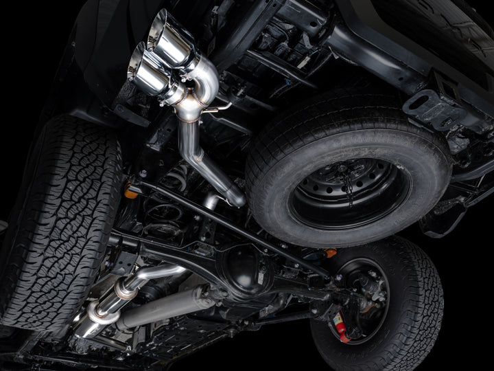 AWE Tuning Exhaust for 4th Gen Toyota Tacoma Dual Chrome Silver Tips 2024 Tacoma Limited SR SR5 Trailhunter TRD Off-Road TRD PreRunner TRD Pro TRD Sport - OneFastShop