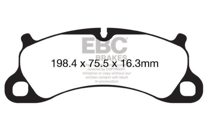 EBC 12-15 Porsche 911 (991) (Cast Iron Rotor Only) 3.8 Carrera S Yellowstuff Front Brake Pads