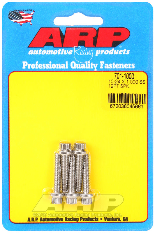 ARP 10-24 RH Thread X 1.000 Inch UHL 12Pt Stainless 300 (5/pkg)