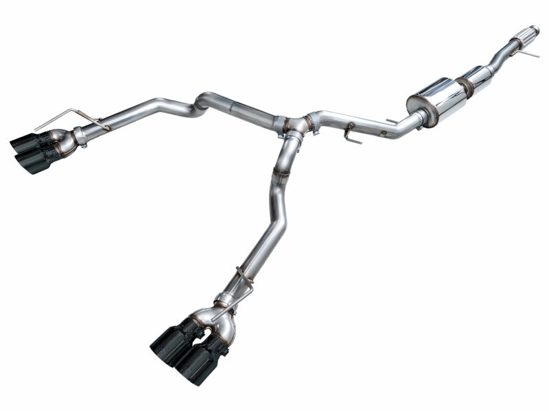 AWE Tuning 0FG Diamond Black Tip Split Rear Exit Cat-Back Exhaust - Chevrolet Tahoe / GMC Yukon 2021+