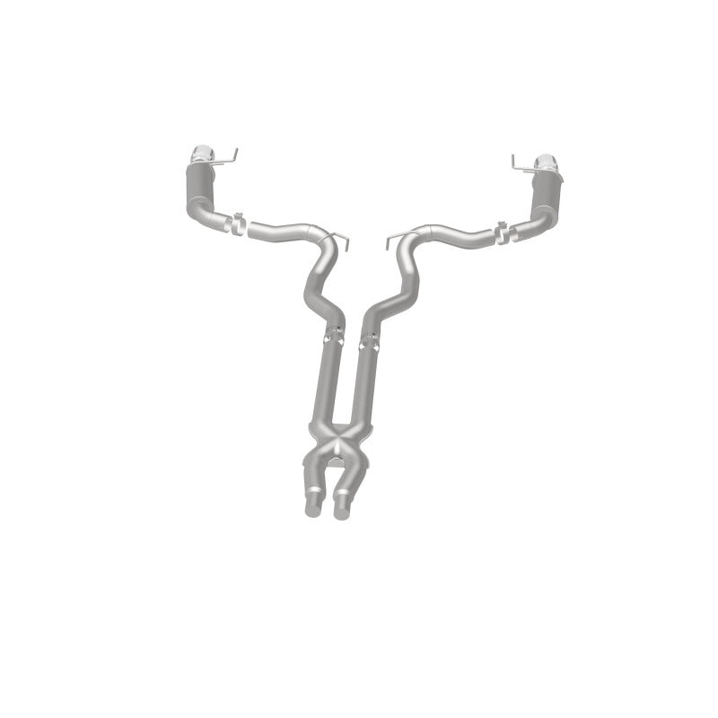 MagnaFlow Cat Back Exhaust System SS 3in Competition Dual Split Polished 4.5in Tips 2015 Ford Mustang GT V8 5.0 - OneFastShop
