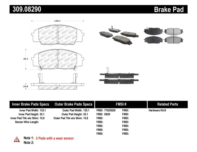 Stoptech Front Brake Pads with Para-Aramid Composites 00-09 S2000/06+ Civic Si/02-06 RSX-S - OneFastShop