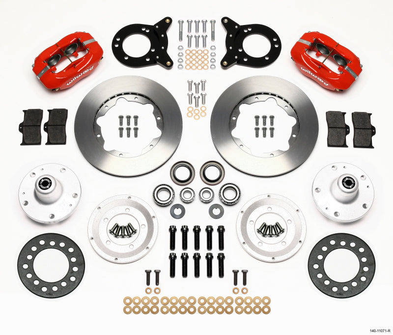 Wilwood Forged Dynalite Front Kit 11.00in Red for 1965-1969 Mustang Disc & Drum Spindle - OneFastShop