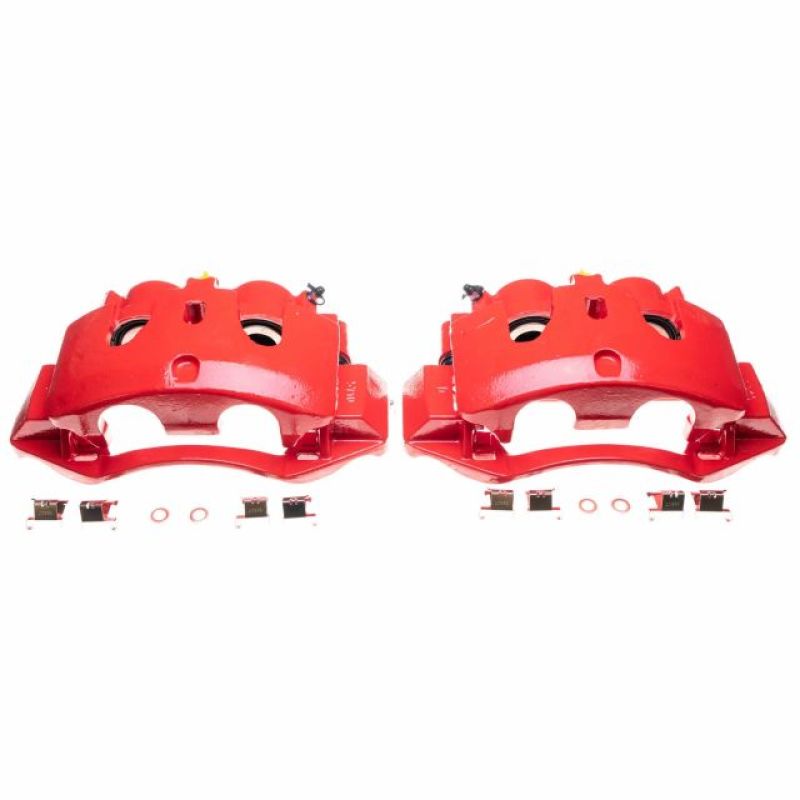 PowerStop Rear Brake Calipers without Brackets - Chevrolet Silverado 3500 HD / GMC Sierra 3500 HD 2011-2019 - Red - Pair