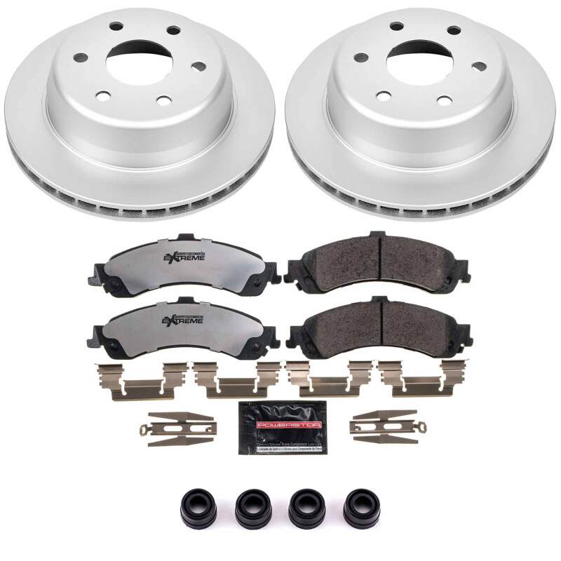 PowerStop Z36 Rear Coated Brake Kit - Chevrolet Tahoe / GMC Yukon / Cadillac Escalade 2000-2007 - Dual Piston Rear Calipers