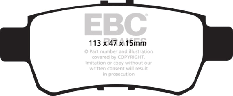 EBC 2005–2010 Yellowstuff Rear Brake Pads for Honda Odyssey 3.5