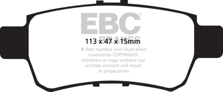 EBC 2005–2010 Yellowstuff Rear Brake Pads for Honda Odyssey 3.5