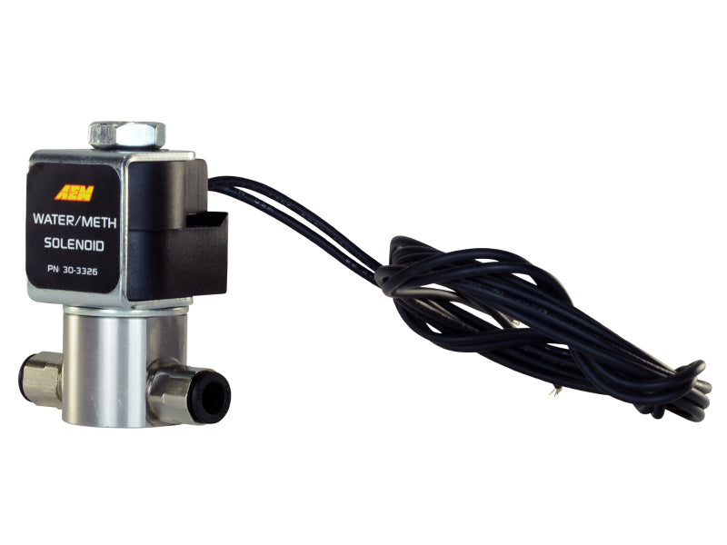 AEM Water Injection System – High-Flow Low-Current WMI Solenoid – 200 PSI 1/8 in.–27NPT In/Out