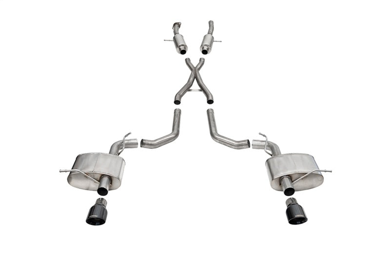 CORSA Performance Cat-Back Exhaust 2.75in Dual Rear Exit Xtreme 4.5in Black PVD Tips for 2018-2024 Dodge Durango SRT 392