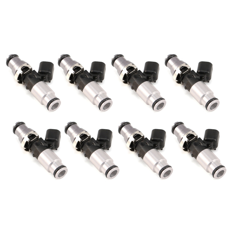 Injector Dynamics ID1750-XDS Fuel Injectors - 60mm, 14mm Grey Top Adapter, 14mm Silver Bottom Adapter - Set of 8