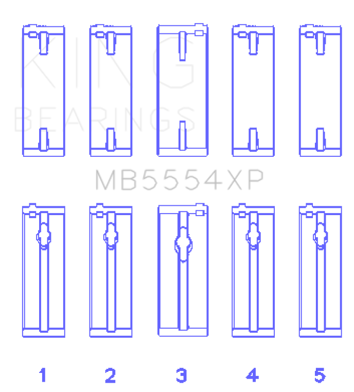King Engine Bearings Performance Main Bearing Set - Trimetal Race Bearings - Size STD (Toyota 3SGTE)