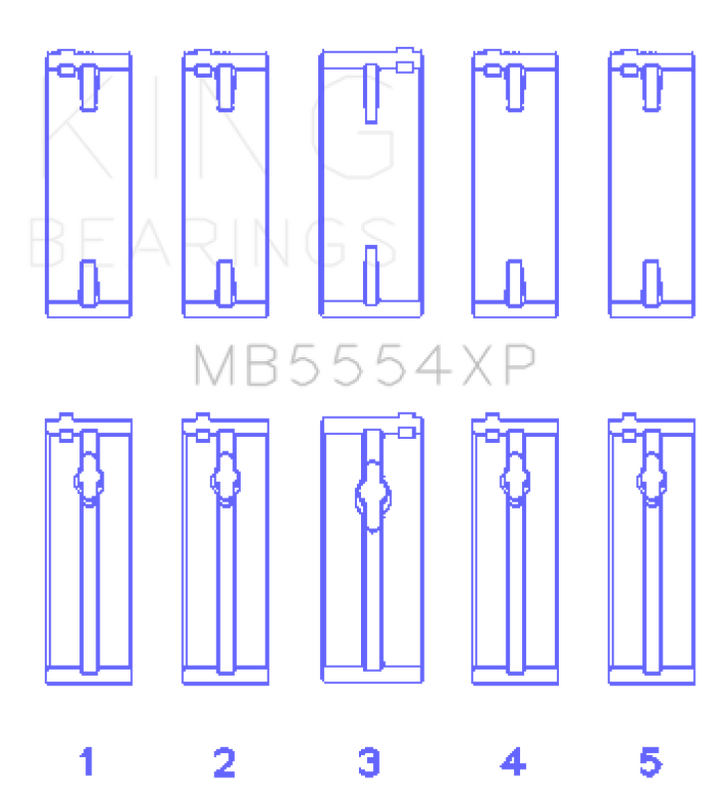 King Engine Bearings Performance Main Bearing Set - Trimetal Race Bearings - Size STD (Toyota 3SGTE)