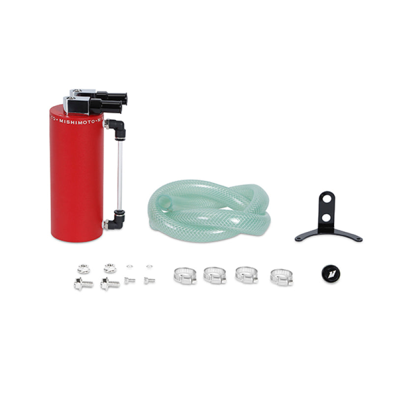 Mishimoto Small Aluminum Oil Catch Can Wrinkle Red - OneFastShop