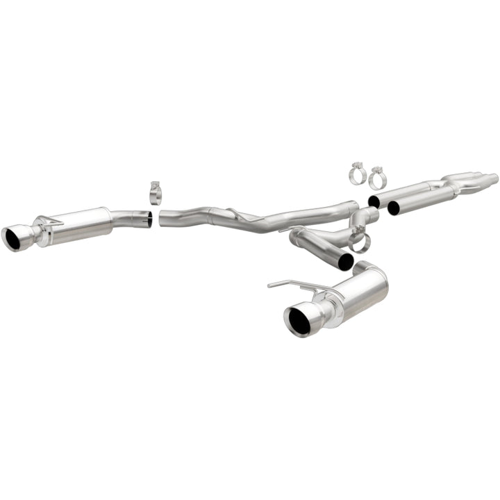 MagnaFlow Cat Back Exhaust System SS 3in Competition Dual Split Polished 4.5in Tips 2015 Ford Mustang GT V8 5.0 - OneFastShop