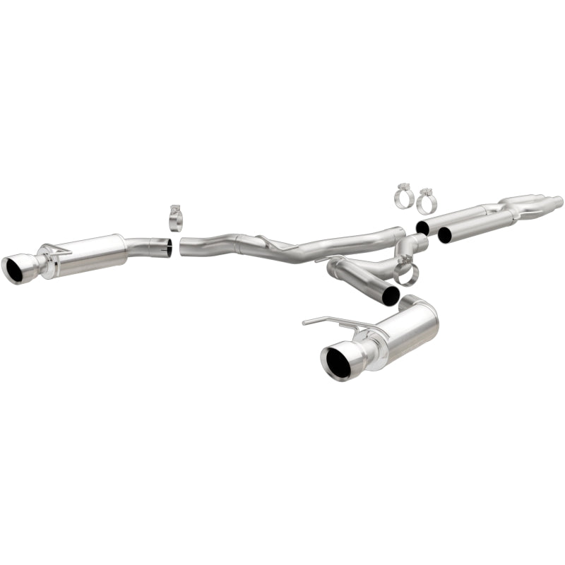 MagnaFlow Cat Back Exhaust System SS 3in Competition Dual Split Polished 4.5in Tips 2015 Ford Mustang GT V8 5.0 - OneFastShop
