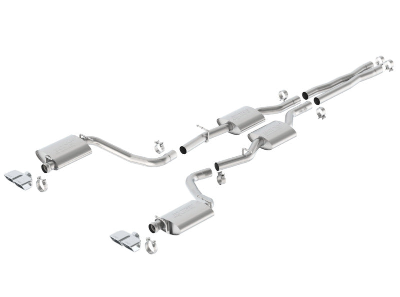 Borla S-Type Dual Split Rear Exit Exhaust for 15-16 Dodge Challenger R/T 5.7L with Angle Cut Tips