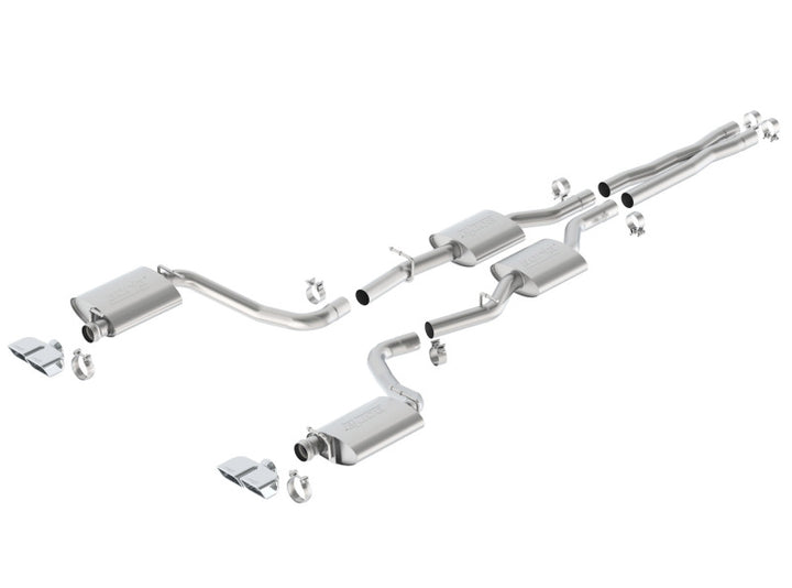 Borla S-Type Dual Split Rear Exit Exhaust for 15-16 Dodge Challenger R/T 5.7L with Angle Cut Tips