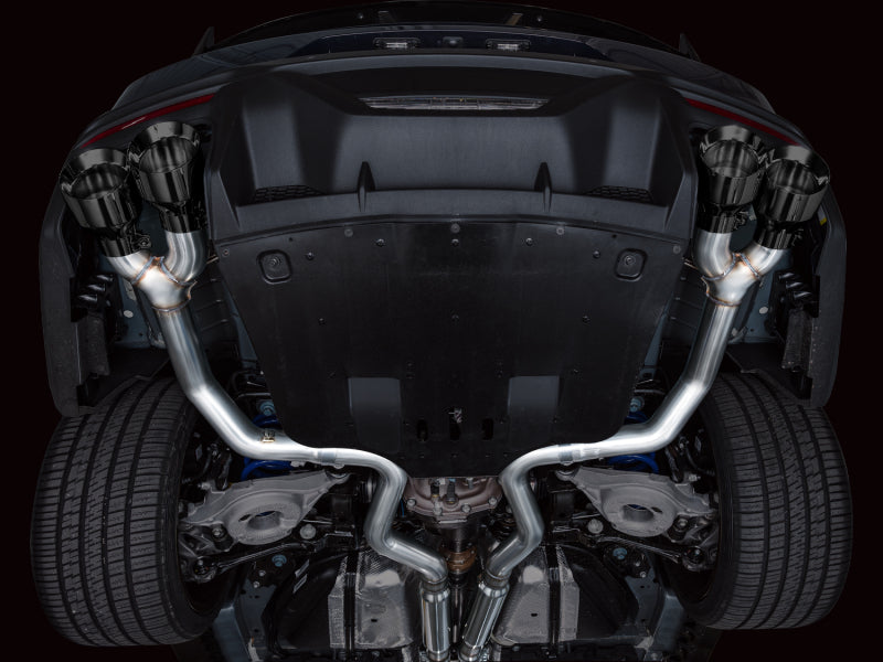 AWE Ford Mustang Dark Horse S650 Catback Exhaust with Quad Black Tips