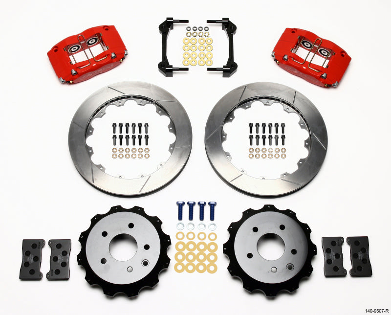 Wilwood Dynapro Radial Slotted Rear Big Brake Kit 13.00in - Nissan 350Z / 370Z / Infiniti G35 2003-2013 - Red