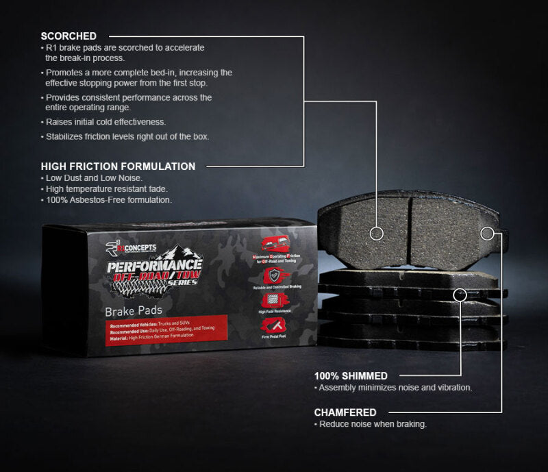 R1 2012-2025 Chrysler Town & Country Front Off-Road/Tow Brake Pads