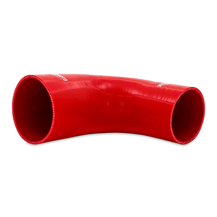 Mishimoto Silicone Reducer Coupler 90 Deg 3.5in To 4in Red - OneFastShop