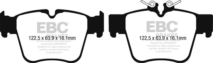 EBC Yellowstuff Rear Brake Pads for 2015+ Mercedes-Benz C300 (W205) 2.0L Turbo AMG Sport Pkg - OneFastShop