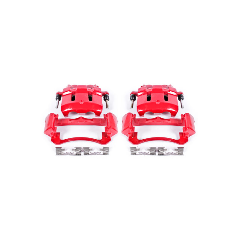 PowerStop Front Red Calipers with Brackets Pair for 00-05 Ford Excursion - OneFastShop