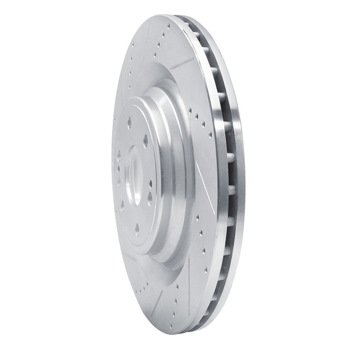 R1 14-20 Cadillac Escalade ESV Front Left Drilled & Slotted Silver Brake Rotor