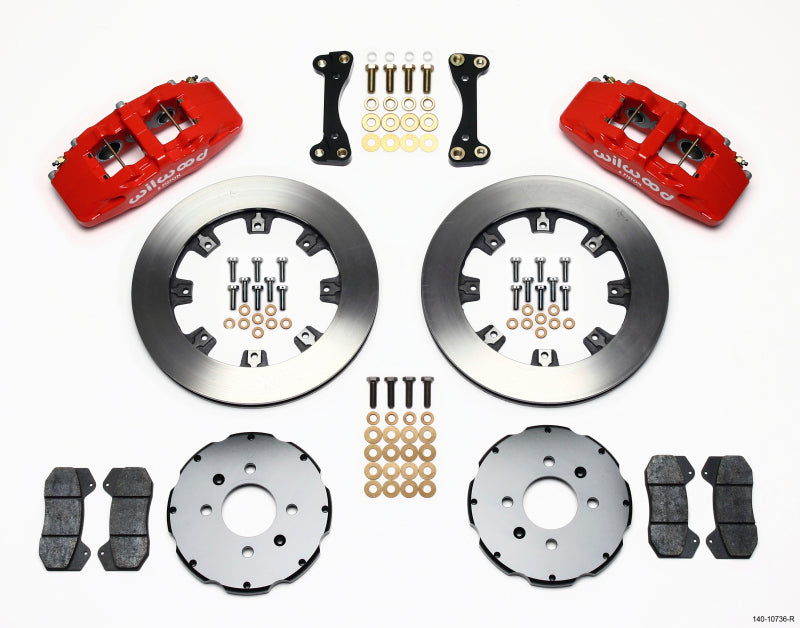 Wilwood Dynapro 6 Front Hat Kit 12.19in Red for 90-99 Honda Civic w/240 mm Disc - OneFastShop