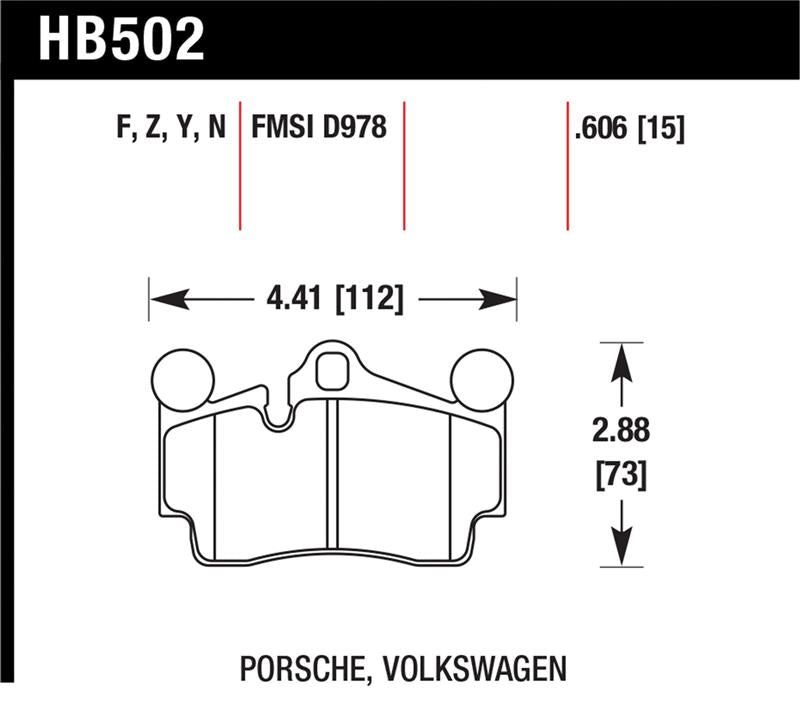 Hawk HPS Rear Brake Pads - Porsche Cayenne, Volkswagen Touareg 2003-2009