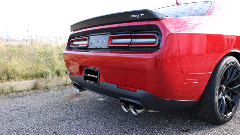Corsa Extreme Dual Rear Exit Exhaust with 3.5in Polished Tips for Dodge Challenger Hellcat 2015-2023 - OneFastShop